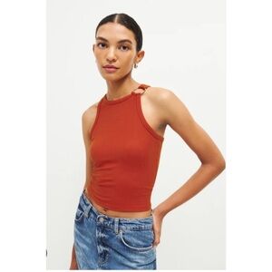 Reformation Red Ribbed Tank Top